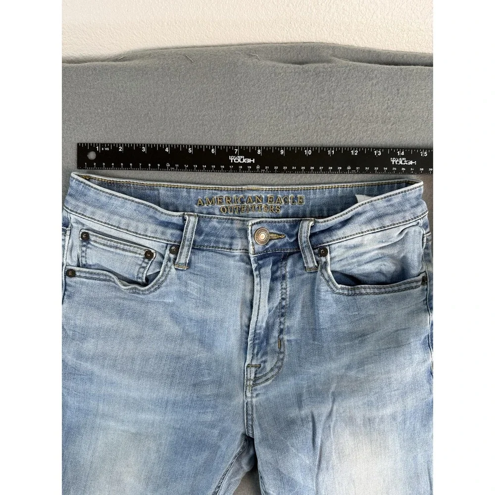American Eagle Original Boot Jeans Mens 31x32 Light Blue Bootcut Active Flex